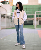 The Wild Beige Evo Jacket | Varsity Jacket | Women | Evo Wardrobe