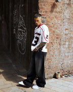Evo Starborn: Oversized Red & White All-Star Streetwear Jersey