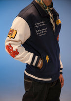 Unisex Evo Force Navy Blue Varsity Jacket