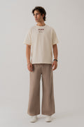 ND CITY™ Beige Regular Fit Statement T-Shirt