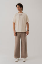 ND CITY™ Beige Regular Fit Statement T-Shirt
