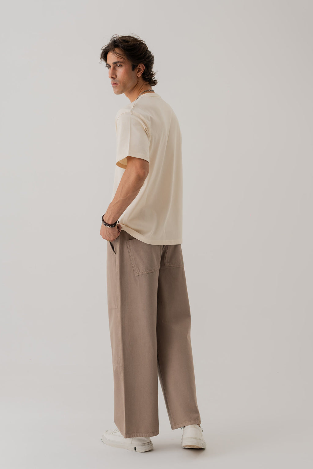 ND CITY™ Beige Regular Fit Statement T-Shirt