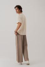 ND CITY™ Beige Regular Fit Statement T-Shirt