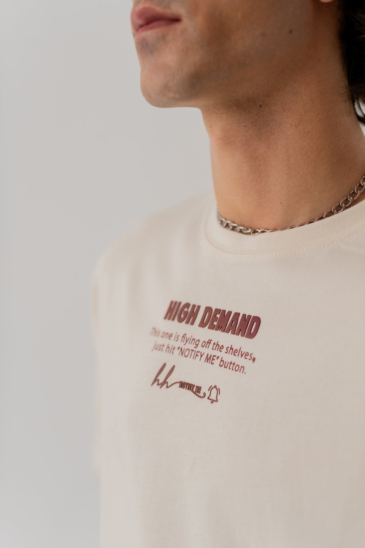 ND CITY™ Beige Regular Fit Statement T-Shirt