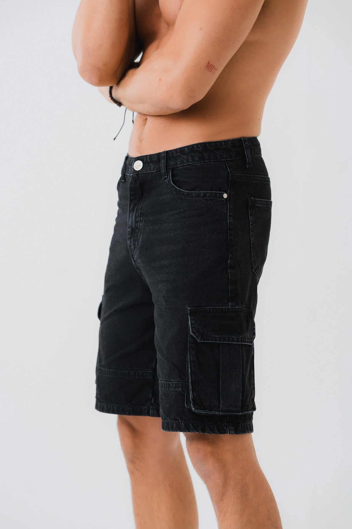 ND CITY™ Black Cargo Denim Shorts