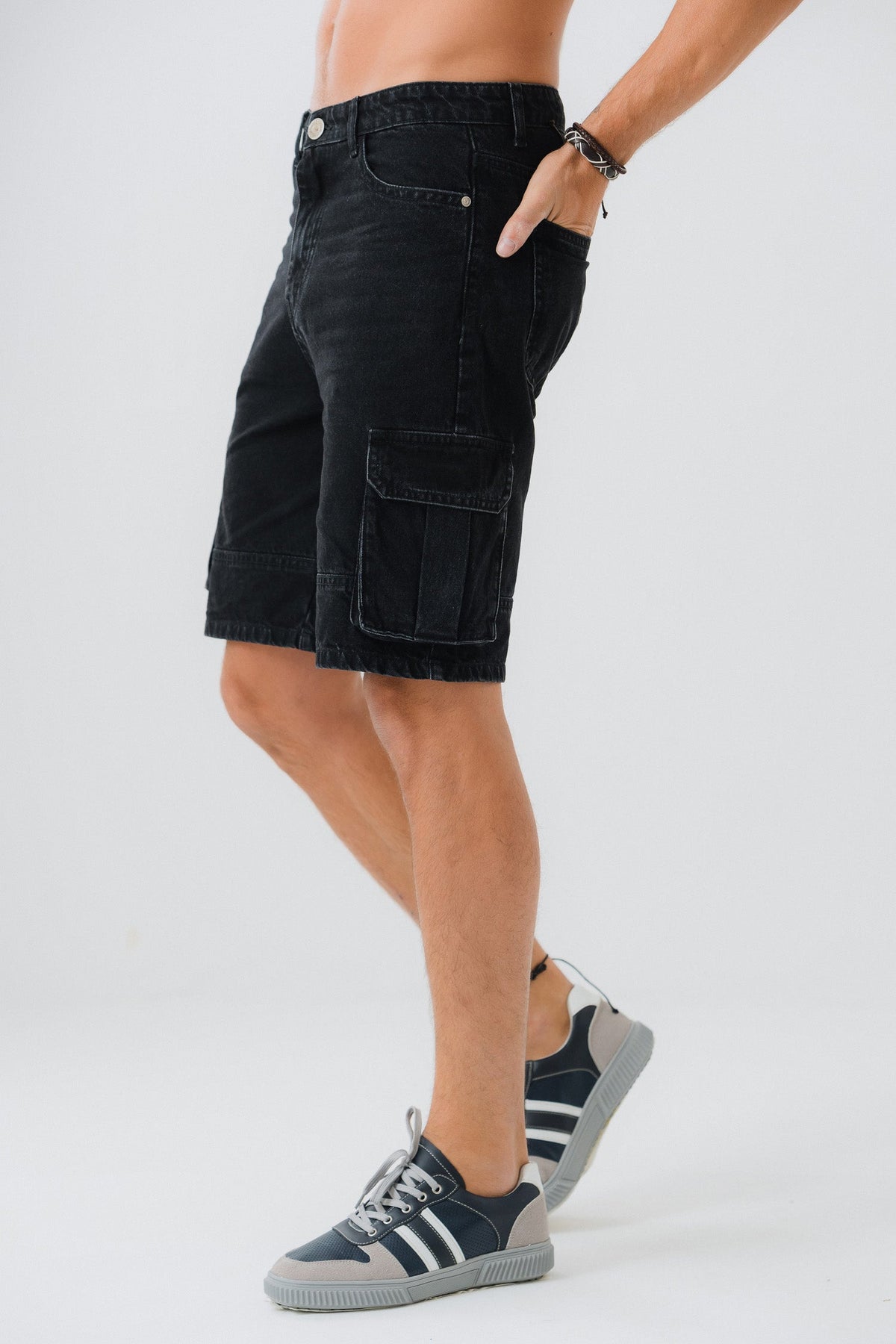 ND CITY™ Black Cargo Denim Shorts