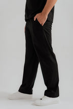 ND CITY™ Black Comfort Fit Cotton Trousers