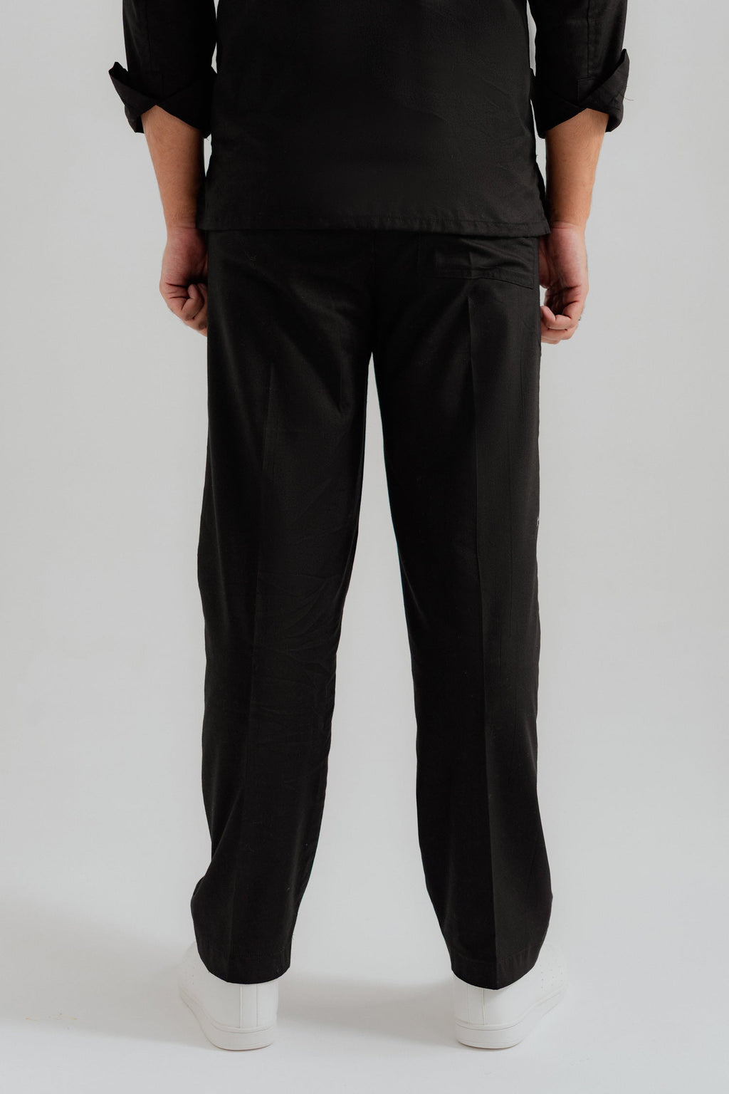 ND CITY™ Black Comfort Fit Cotton Trousers