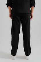 ND CITY™ Black Comfort Fit Cotton Trousers