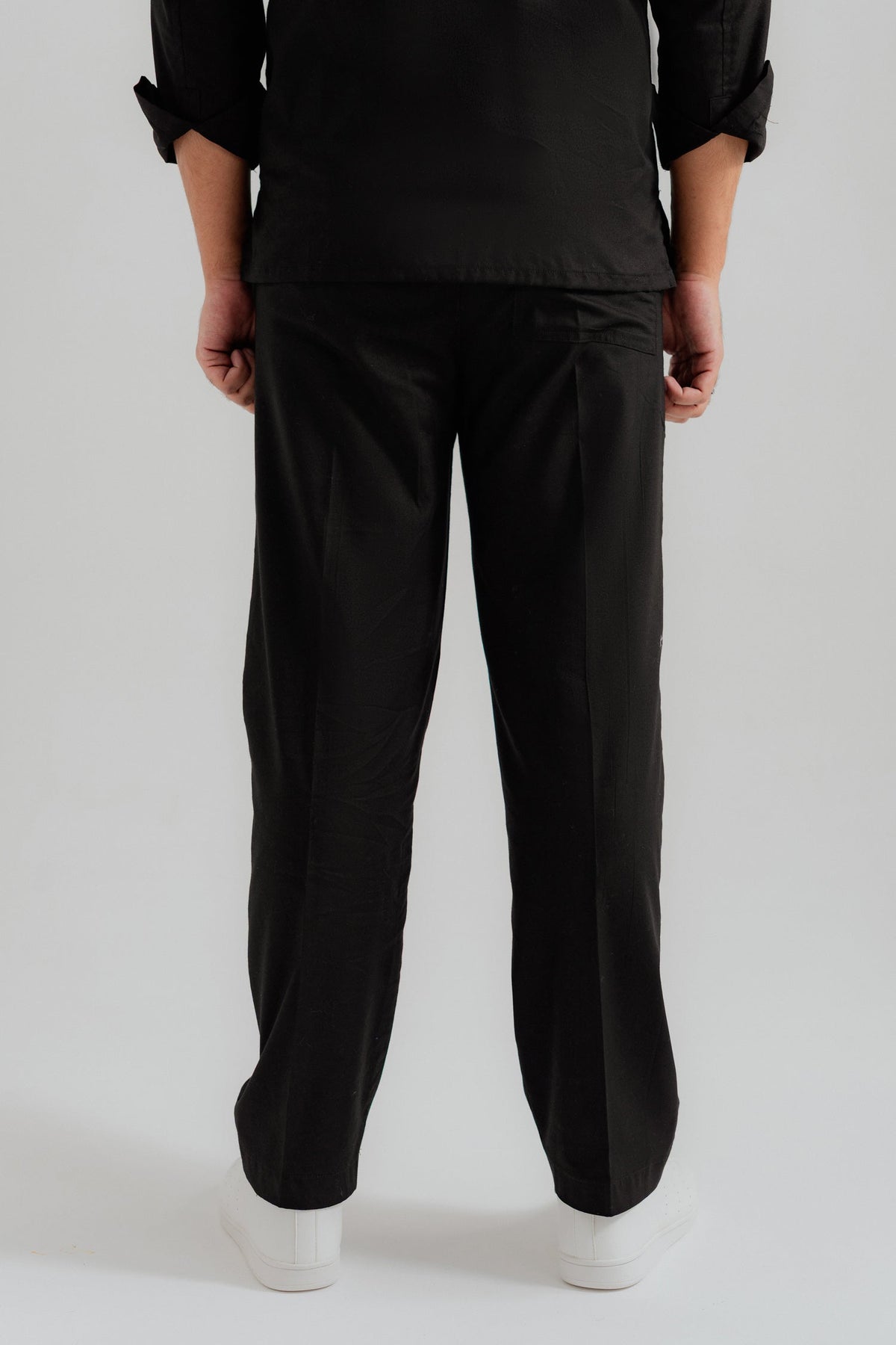 ND CITY™ Black Comfort Fit Cotton Trousers