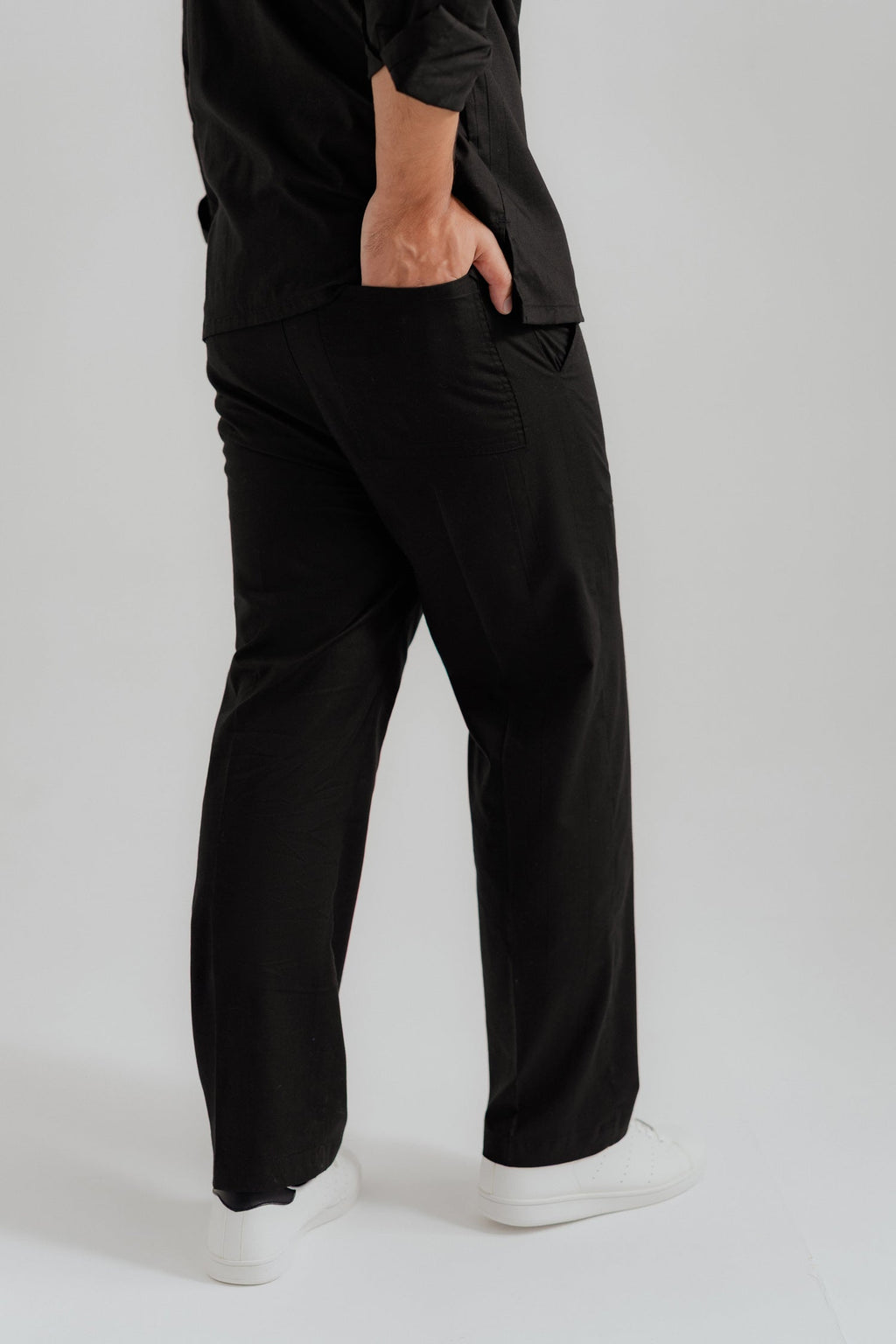 ND CITY™ Black Comfort Fit Cotton Trousers