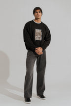 ND CITY™ Black Oversized Graphic Sweatshirt