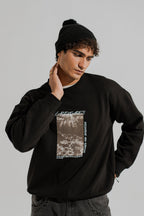 ND CITY™ Black Oversized Graphic Sweatshirt