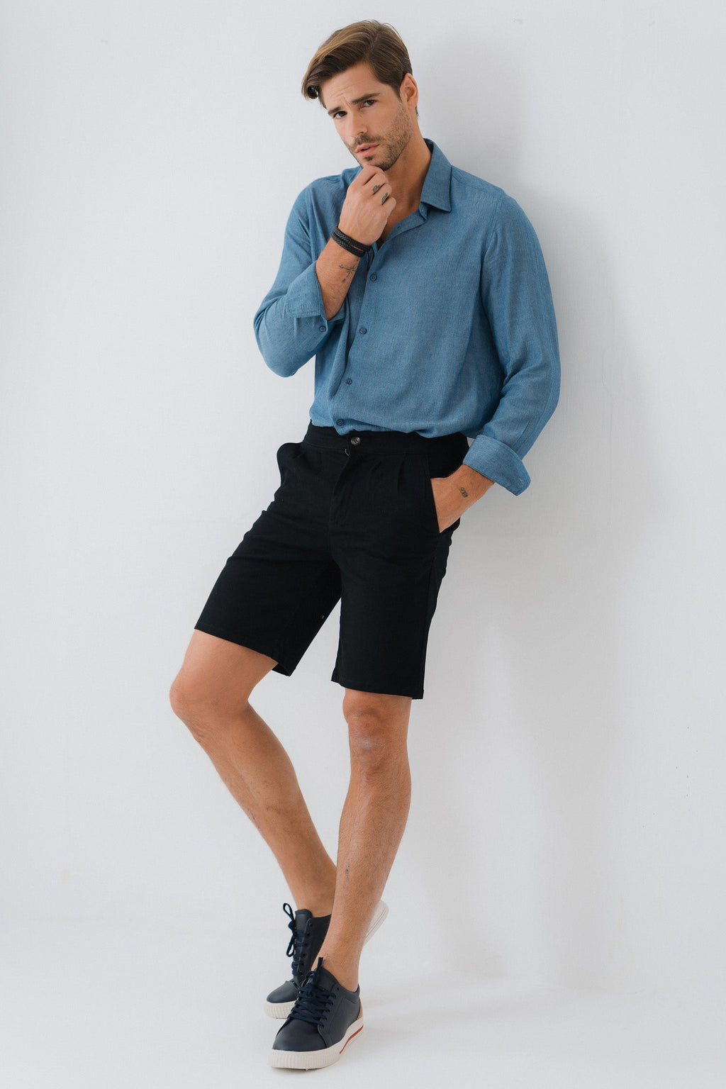 ND CITY™ Black Regular Fit Chino Shorts