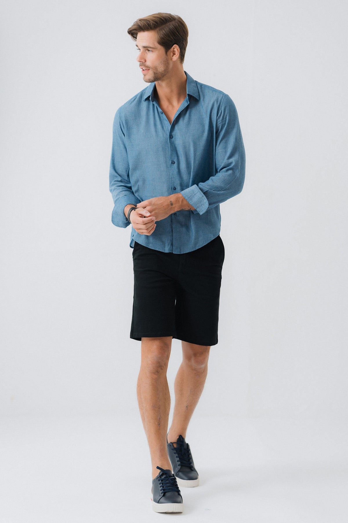 ND CITY™ Black Regular Fit Chino Shorts