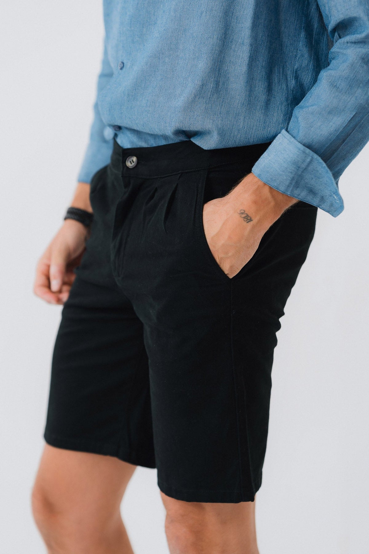 ND CITY™ Black Regular Fit Chino Shorts