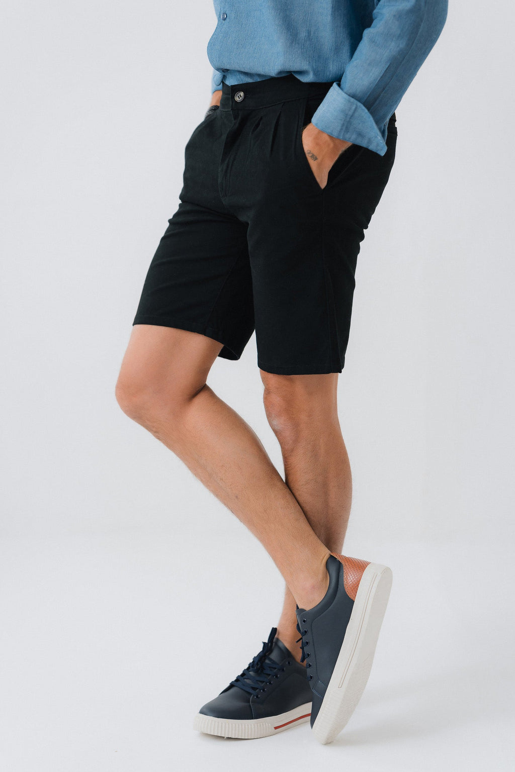 ND CITY™ Black Regular Fit Chino Shorts