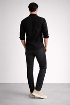 ND CITY™ Black Relaxed Fit Cotton Shirt