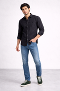 ND CITY™ Black Relaxed Fit Denim Shirt