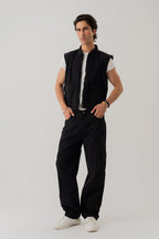 ND CITY™ Jet Black Sleeveless Canvas Jacket