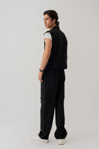 ND CITY™ Jet Black Sleeveless Canvas Jacket