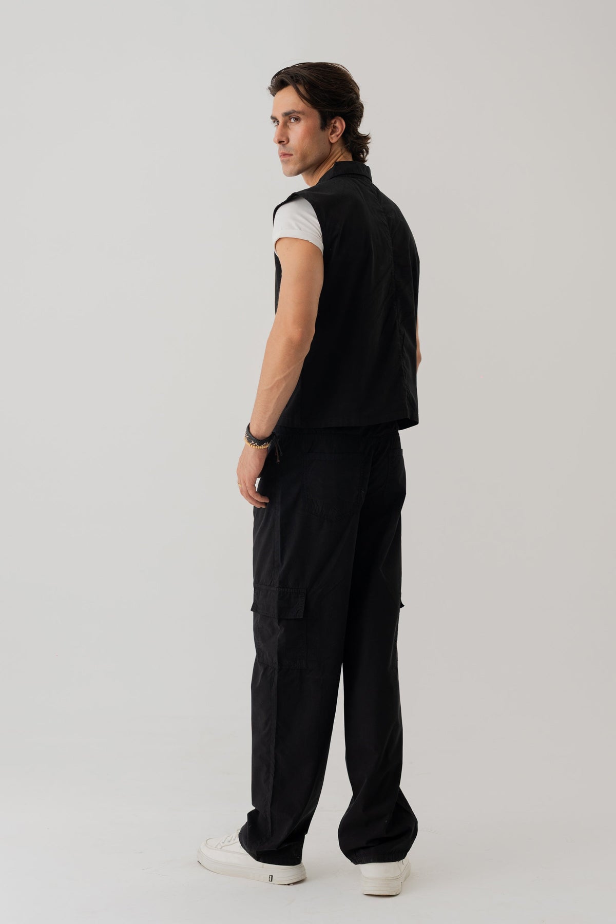 ND CITY™ Jet Black Sleeveless Canvas Jacket