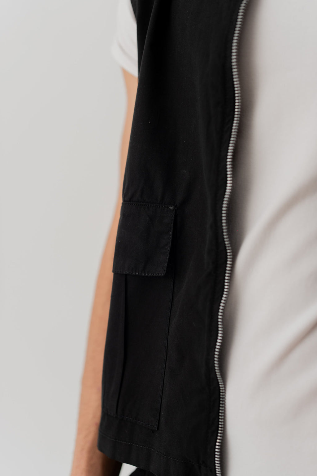 ND CITY™ Jet Black Sleeveless Canvas Jacket