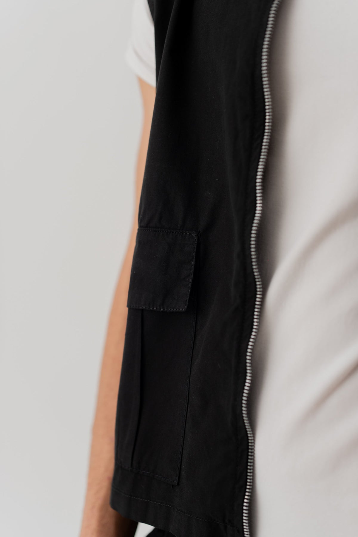 ND CITY™ Jet Black Sleeveless Canvas Jacket