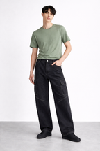 ND CITY™ Black Straight Ft Denim Jeans