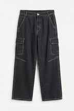 ND CITY™ Black Straight Ft Denim Jeans