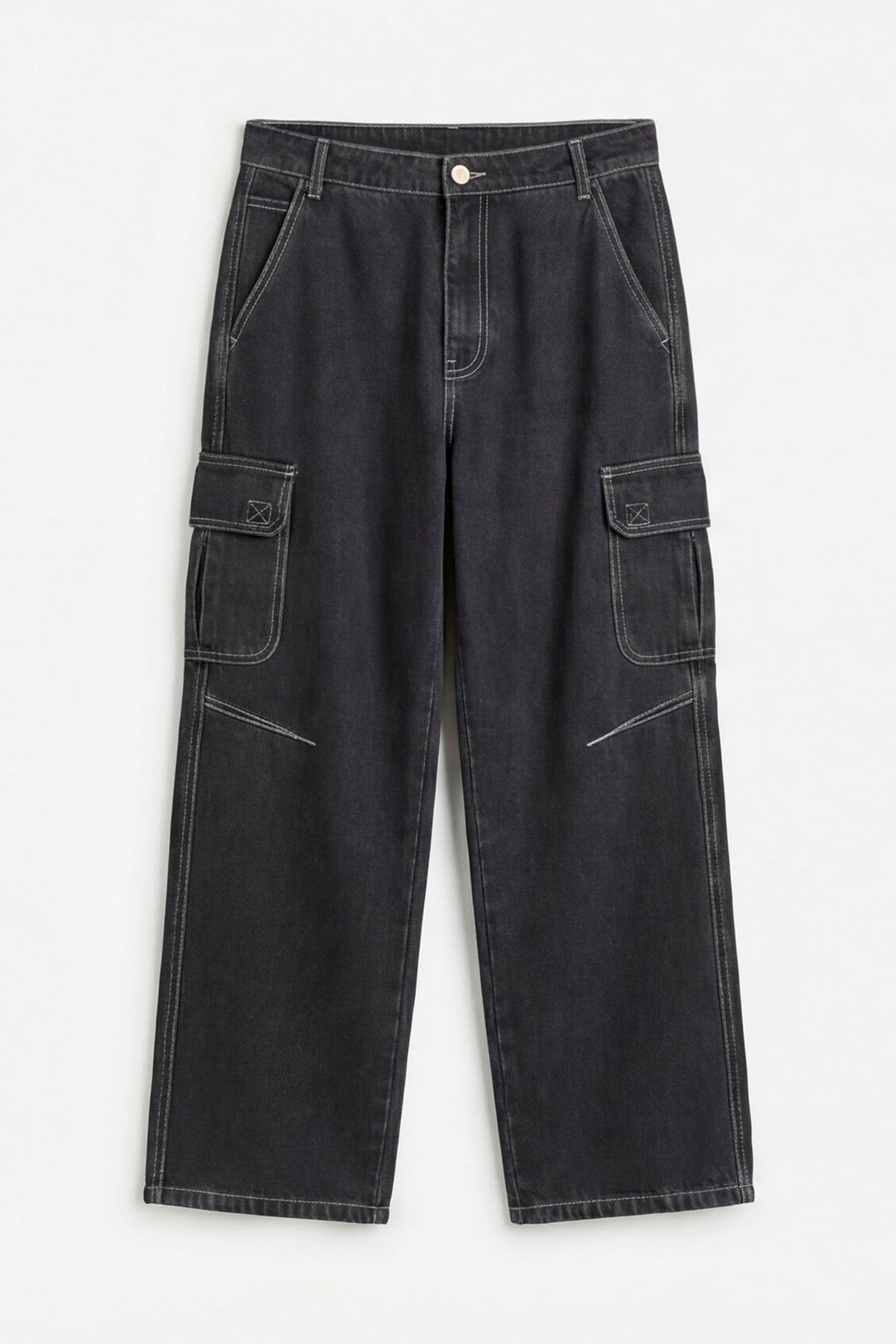 ND CITY™ Black Straight Ft Denim Jeans