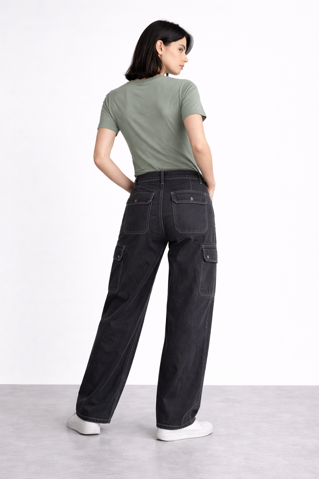 ND CITY™ Black Straight Ft Denim Jeans