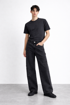 ND CITY™ Signature Black Bagyy Fit Denim Jeans