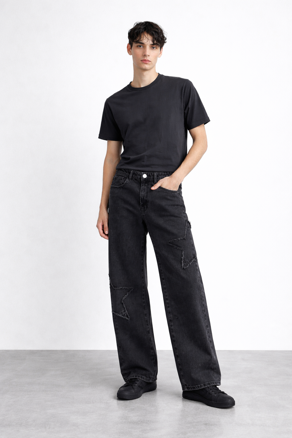 ND CITY™ Signature Black Bagyy Fit Denim Jeans