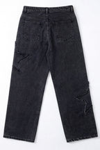 ND CITY™ Signature Black Bagyy Fit Denim Jeans