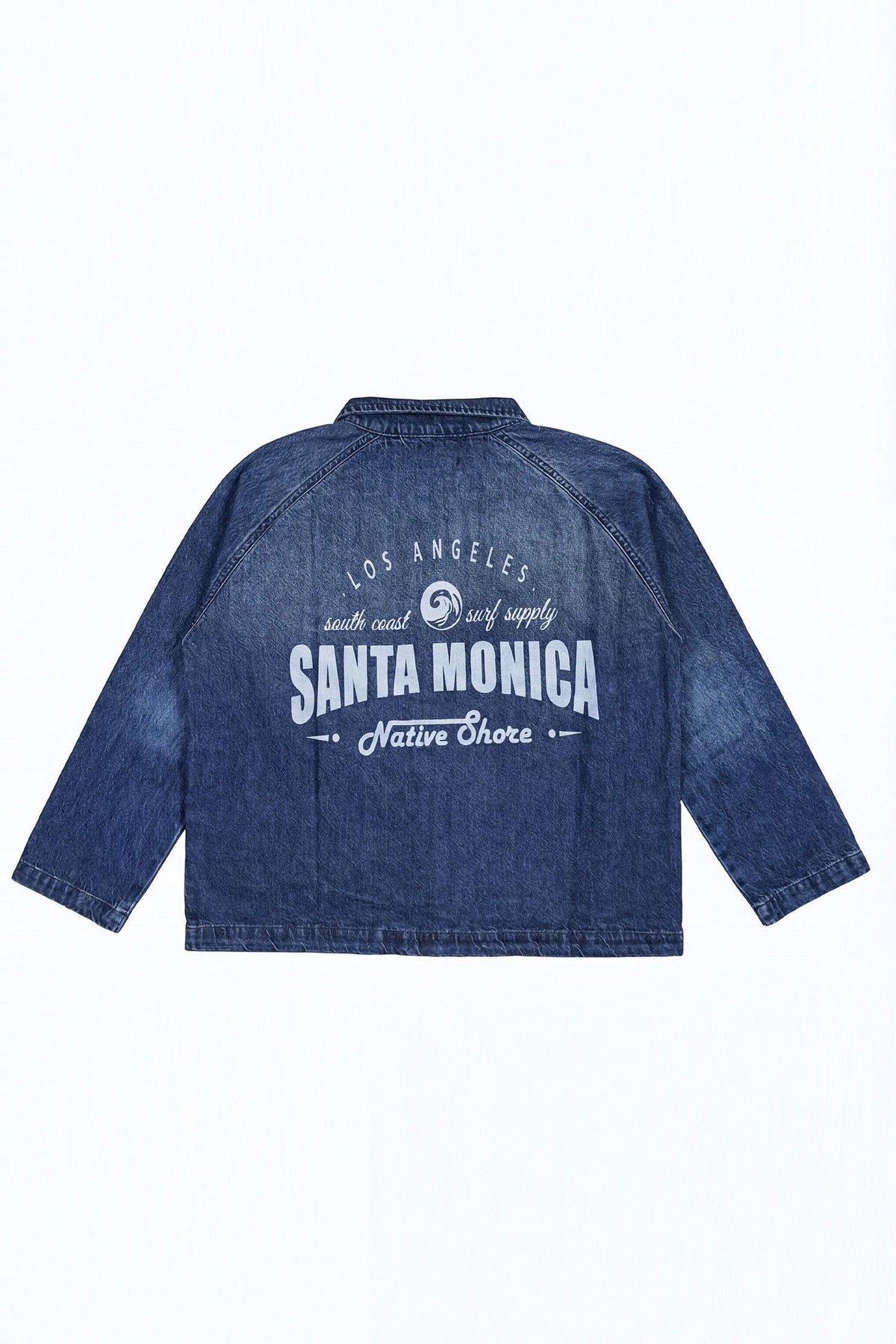 ND CITY™ Blue Mid Washed Relaxed Fit Printed Jacket