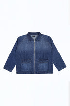 ND CITY™ Blue Mid Washed Relaxed Fit Printed Jacket