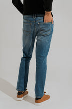 ND CITY™ Blue Mid Washed Slim Fit Denim Jeans
