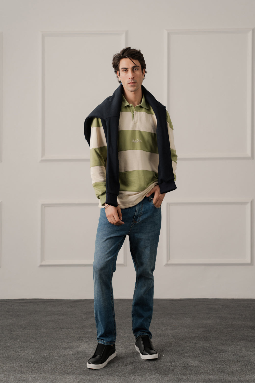 ND CITY™ Blue Mid Washed Slim Fit Denim Jeans