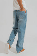 ND CITY™ Blue Mid Washed Straight Fit Denim Jeans