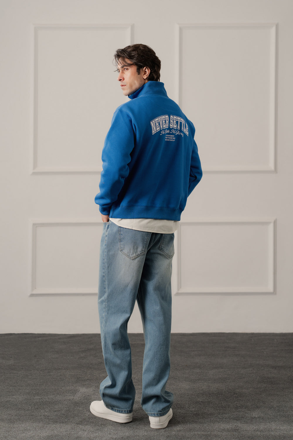 ND CITY™ Blue Mid Washed Straight Fit Denim Jeans