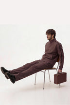 ND CITY™ Brown Textured Straight Fit Sweatpants