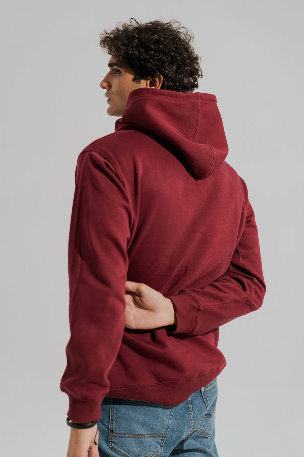 ND CITY™ Burgundy Oversized Graphic Pull Over Hoodie