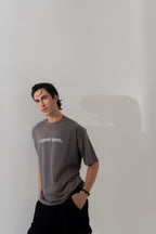 ND CITY™ Charcoal Grey Loose Fit Statement T-Shirt