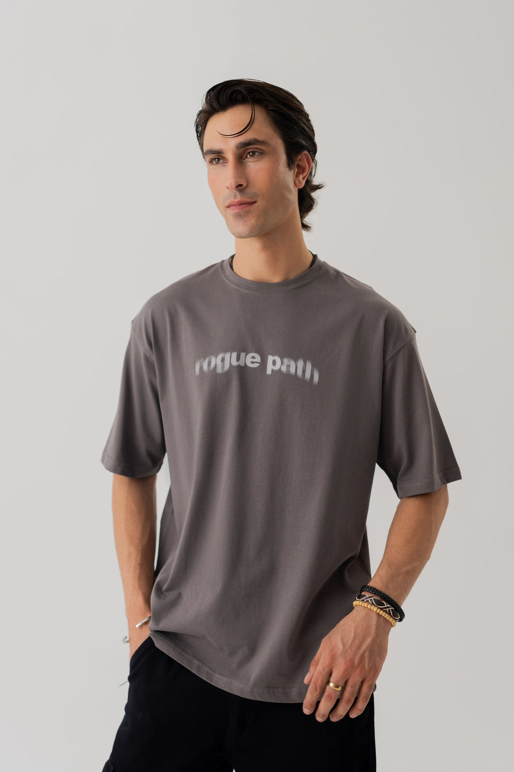 ND CITY™ Charcoal Grey Loose Fit Statement T-Shirt
