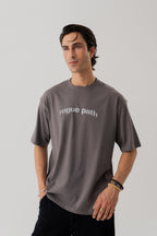 ND CITY™ Charcoal Grey Loose Fit Statement T-Shirt