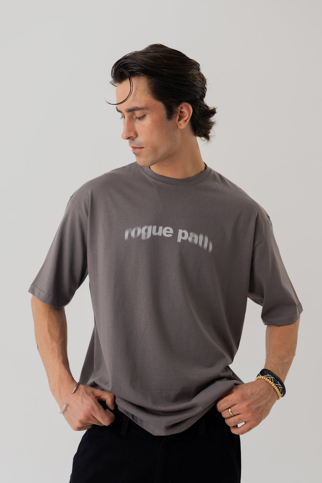 ND CITY™ Charcoal Grey Loose Fit Statement T-Shirt