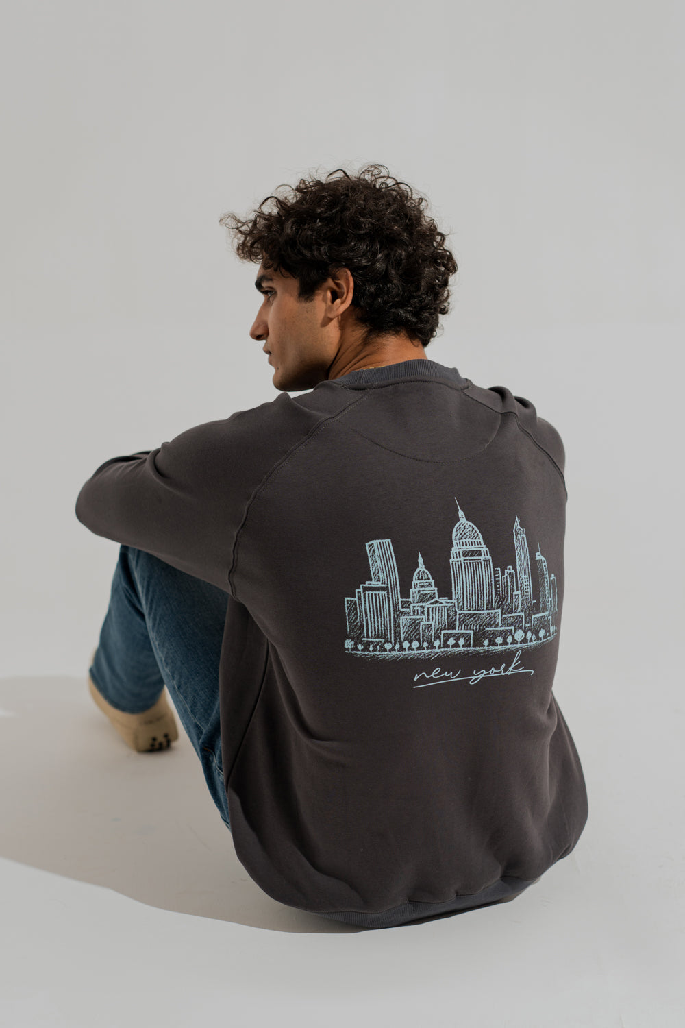 ND CITY™ Charcoal Grey Relaxed Fit Raglan Graphic Sweatshirt