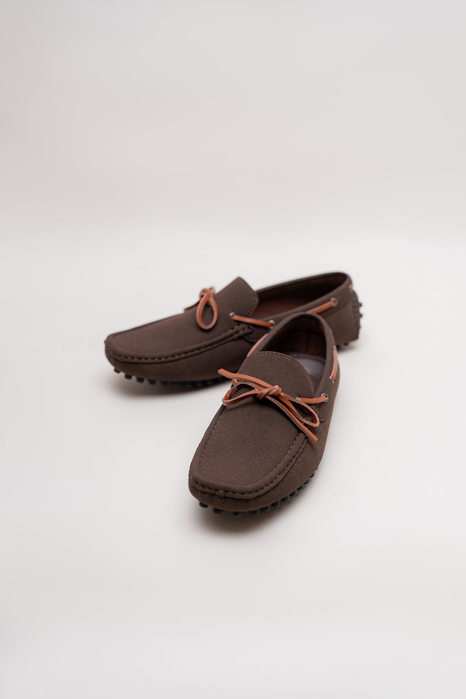 ND CITY™ Brown Suede Laced Loafers