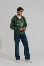 ND CITY™ Dark Green Oversized Quarter Zip Statement Hoodie
